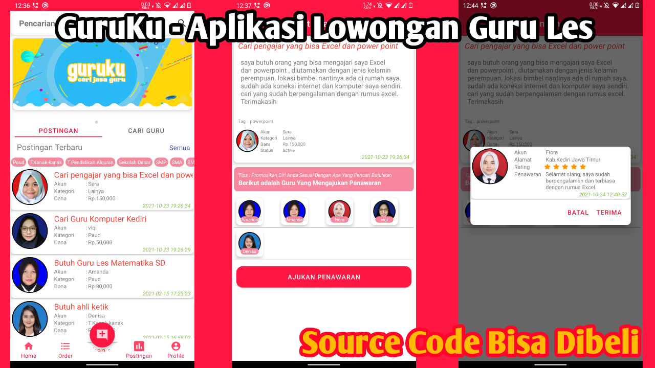 Guruku - Source Code Android Pencarian Lowongan Guru Les Private